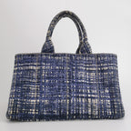 Sac à main Canapa en toile bleu Prada