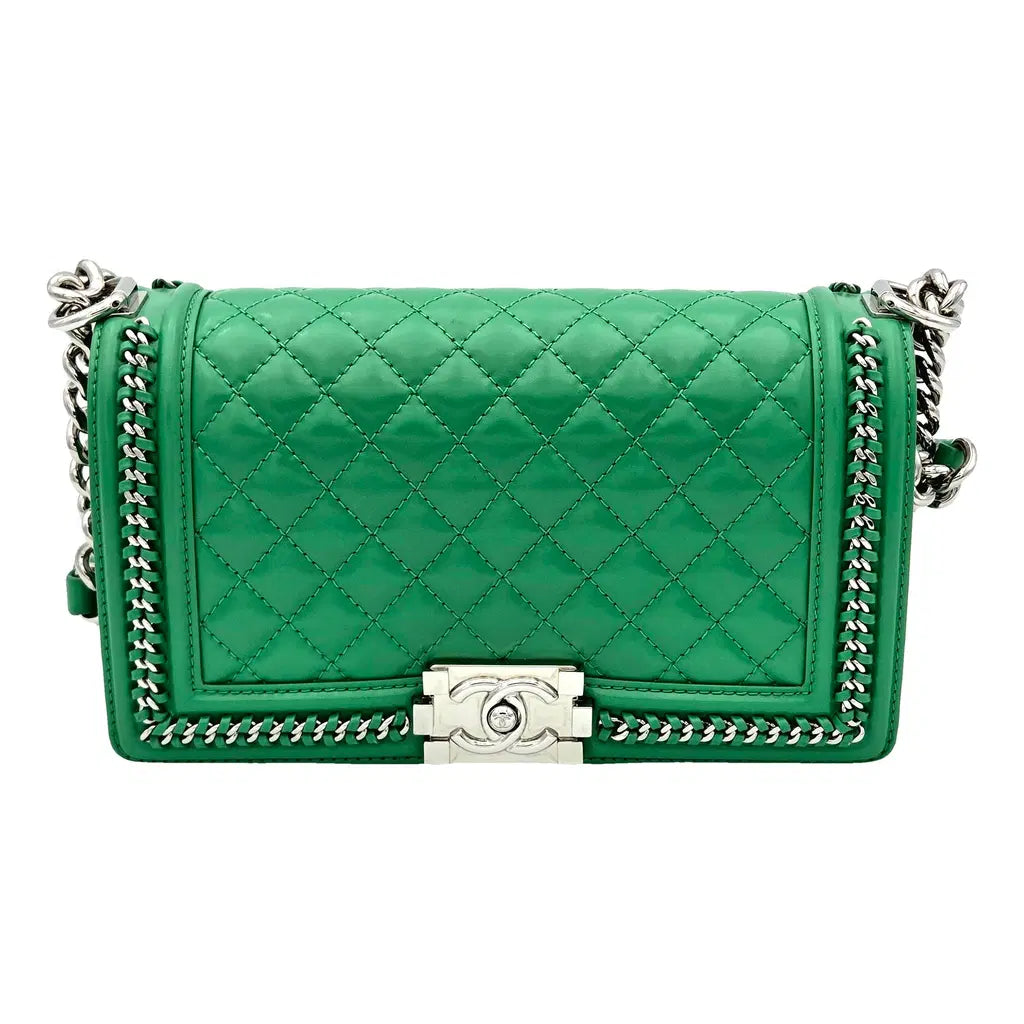 Sac à main en cuir Boy Vert