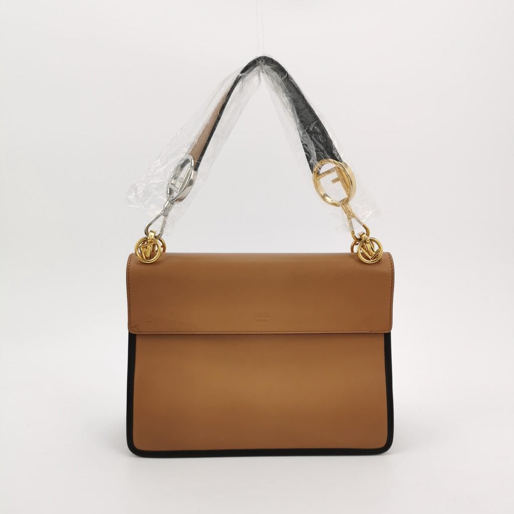 Sac à main Kan IF en cuir marron Fendi