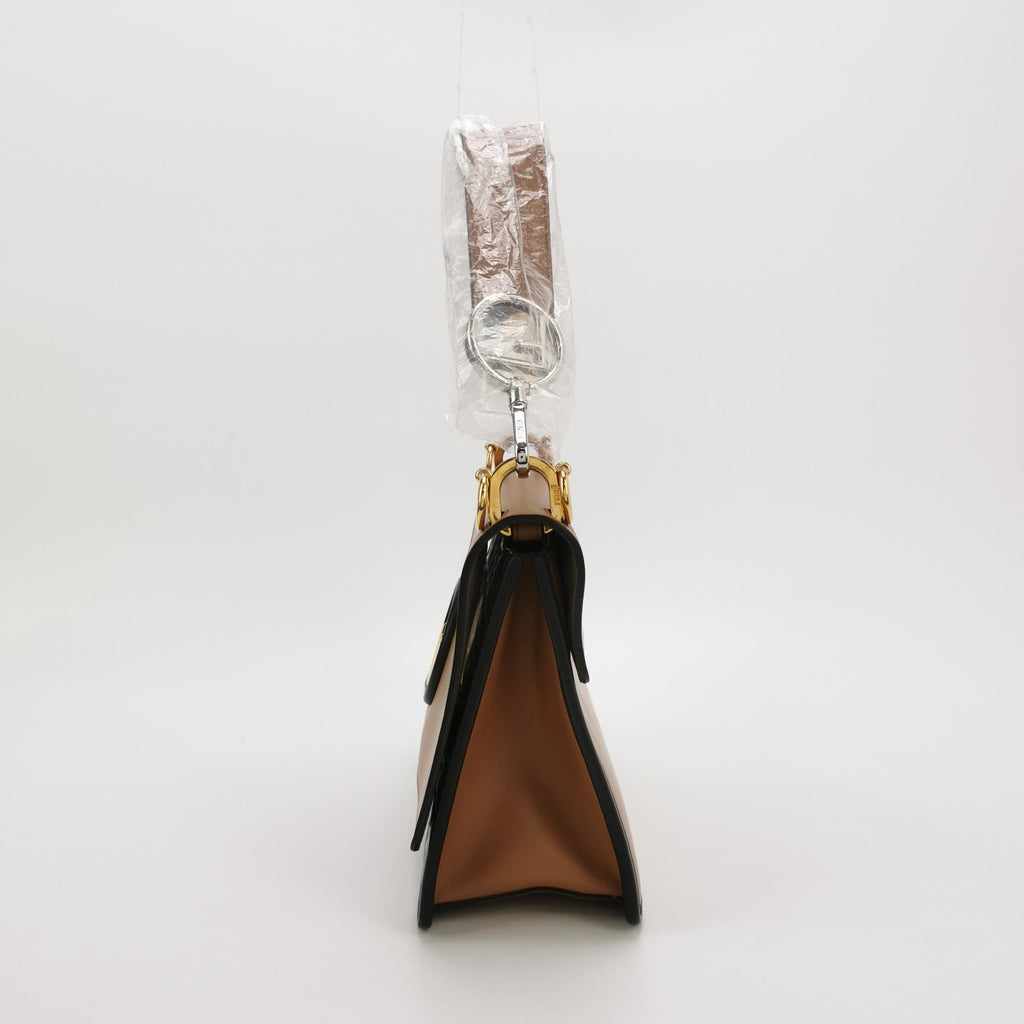 Sac à main Kan IF en cuir marron Fendi