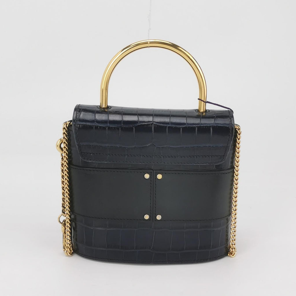 Sac Abbey Rock Chain en cuir noir Chloé