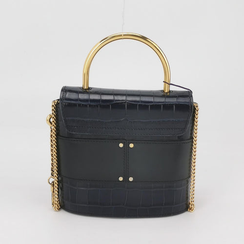 Sac Abbey Rock Chain en cuir noir Chloé