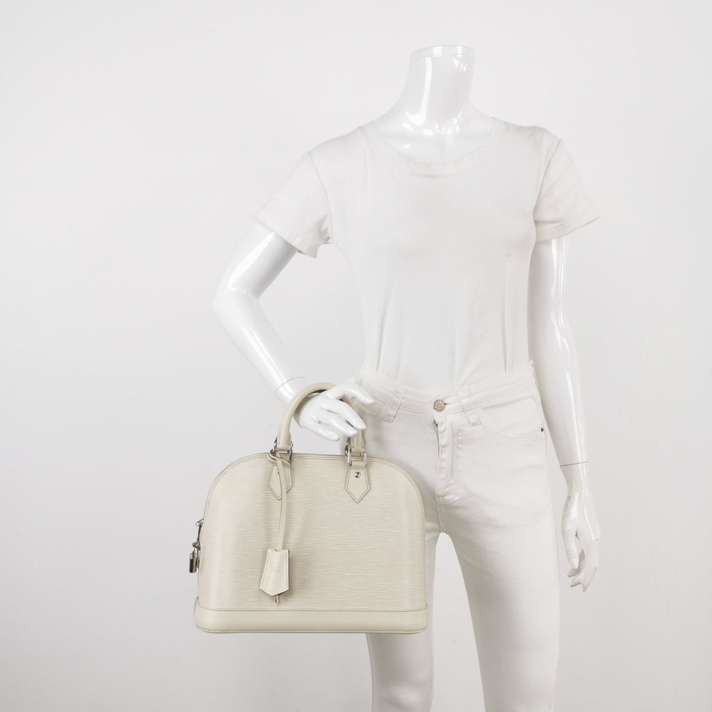 Sac Alma PM vintage en cuir épi gris Louis Vuitton