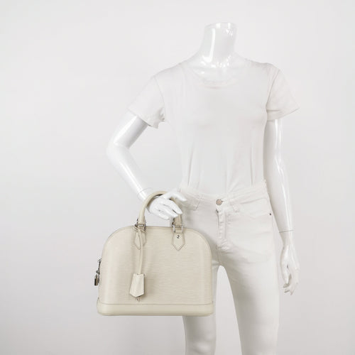 Sac Alma PM vintage en cuir épi gris Louis Vuitton
