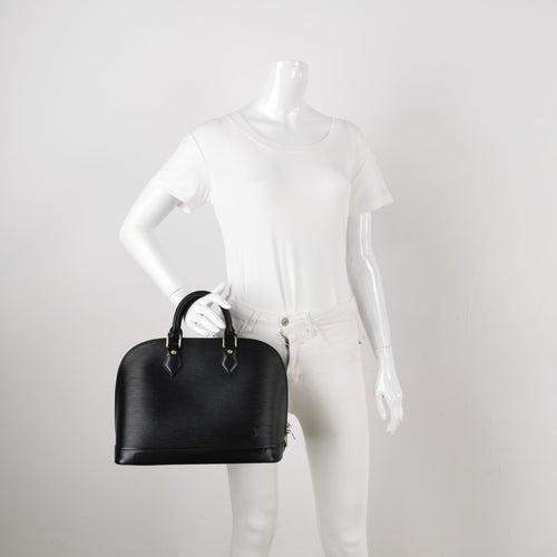 Sac Alma PM vintage en cuir épi noir Louis Vuitton