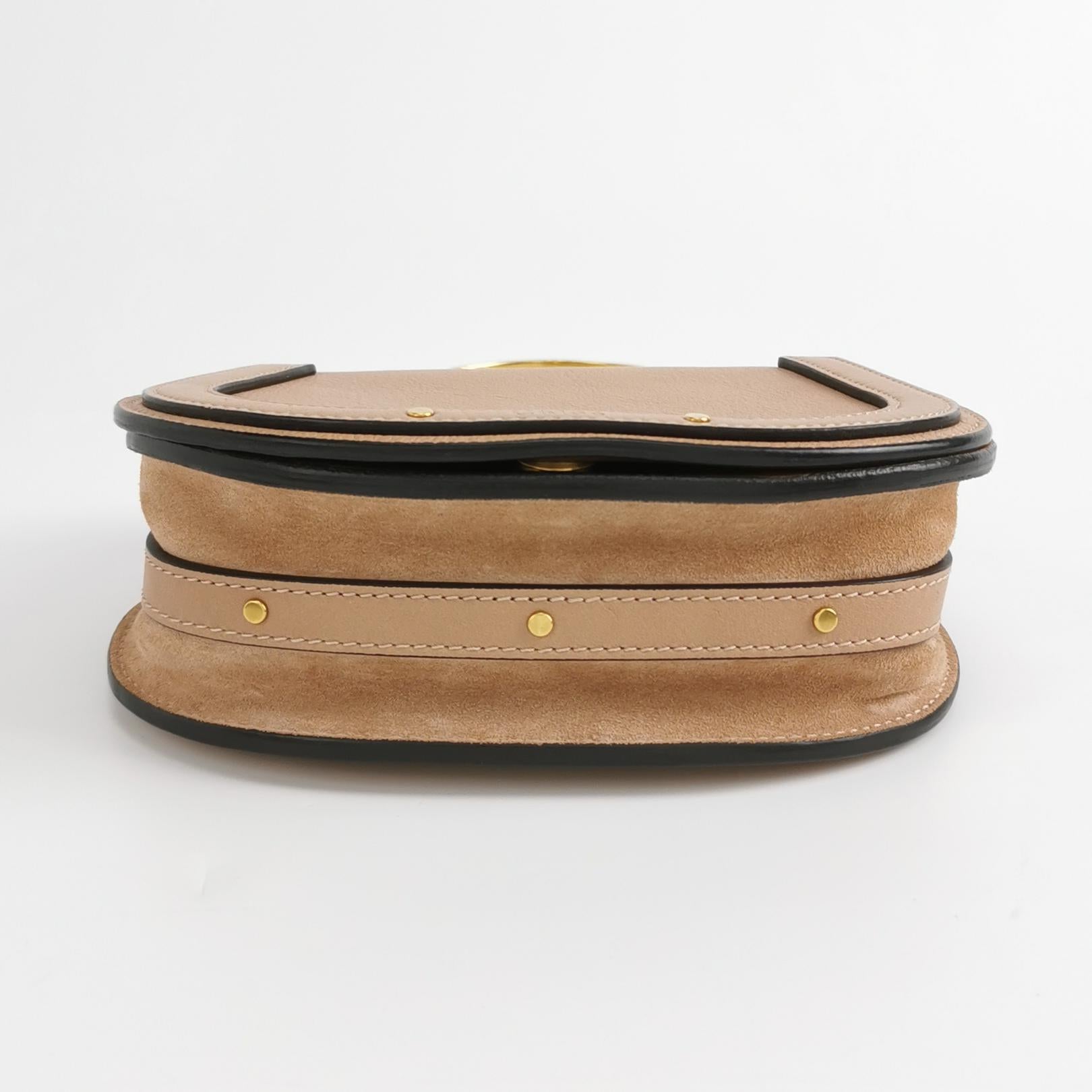 Sac Bandoulière Nile en cuir beige Chloé