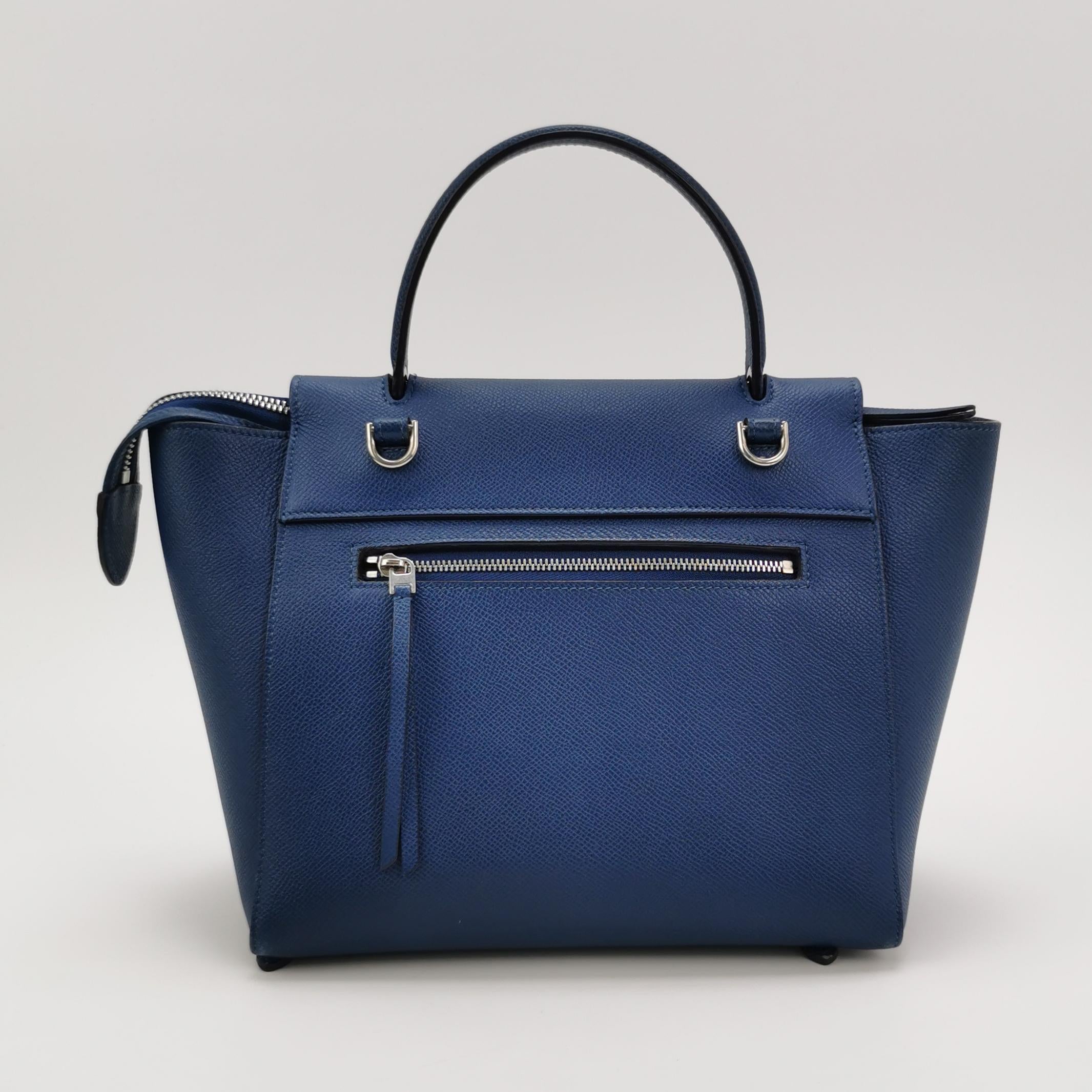 Sac Belt Micro en cuir bleu Celine