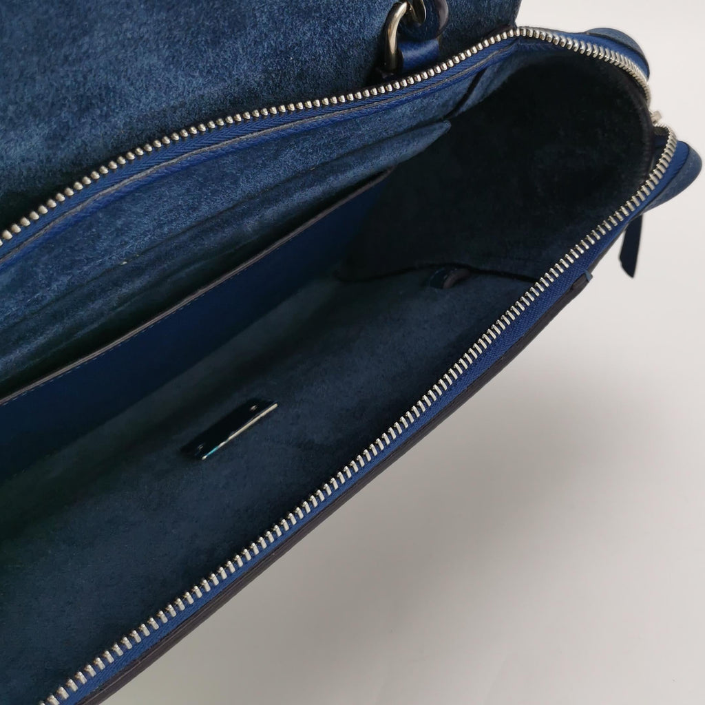 Sac Belt Micro en cuir bleu Celine