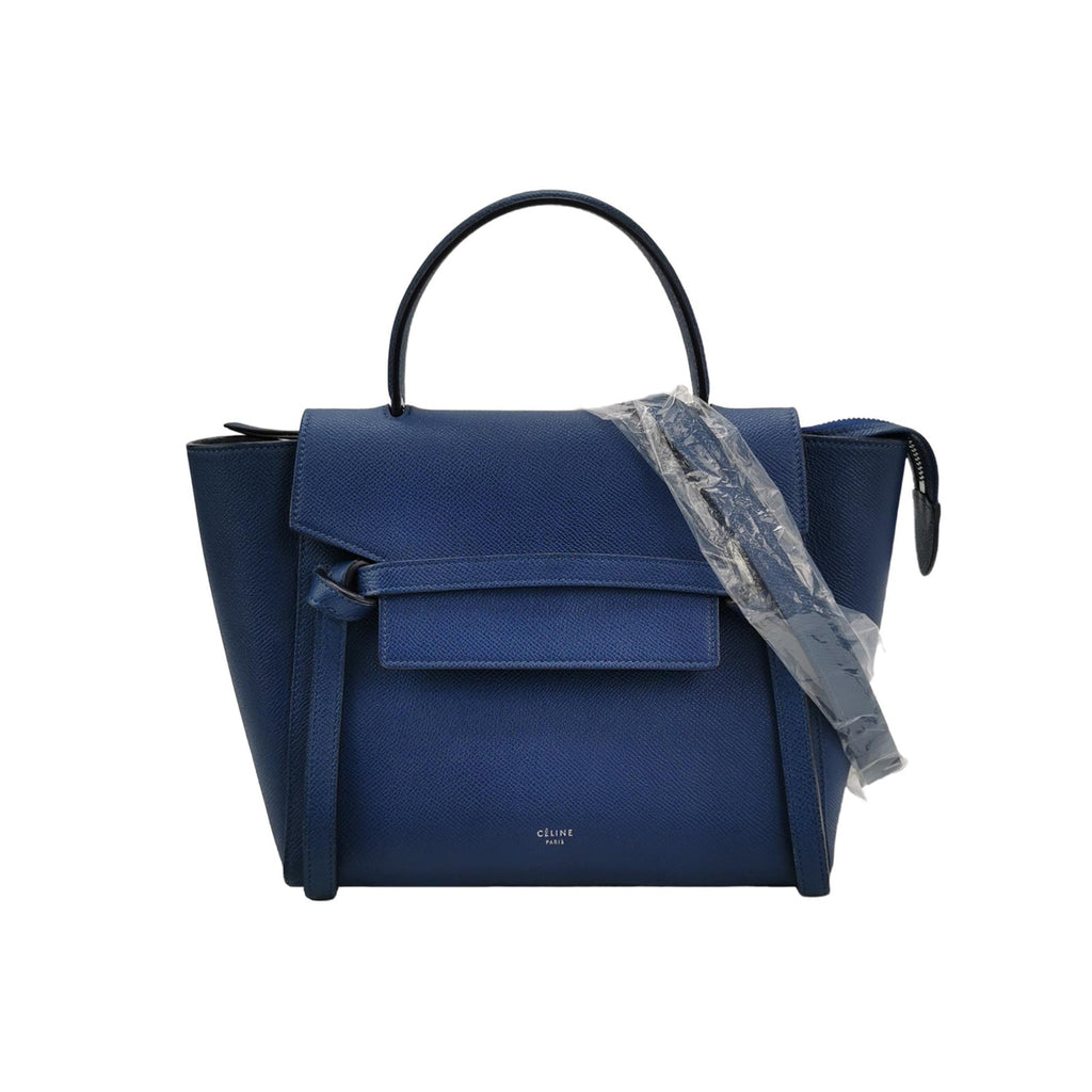 Sac Belt Micro en cuir bleu Celine