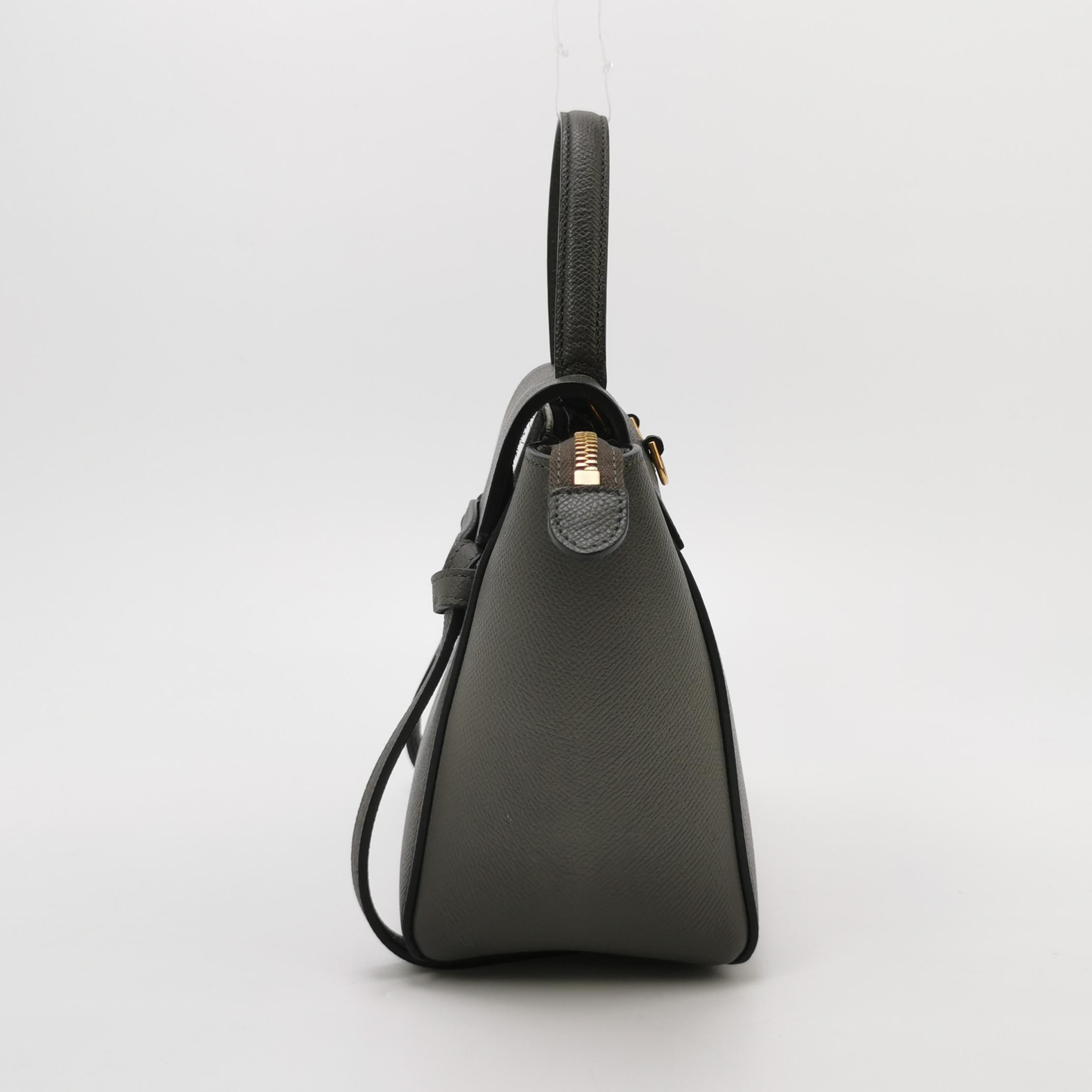 Sac Belt Micro en cuir gris Celine