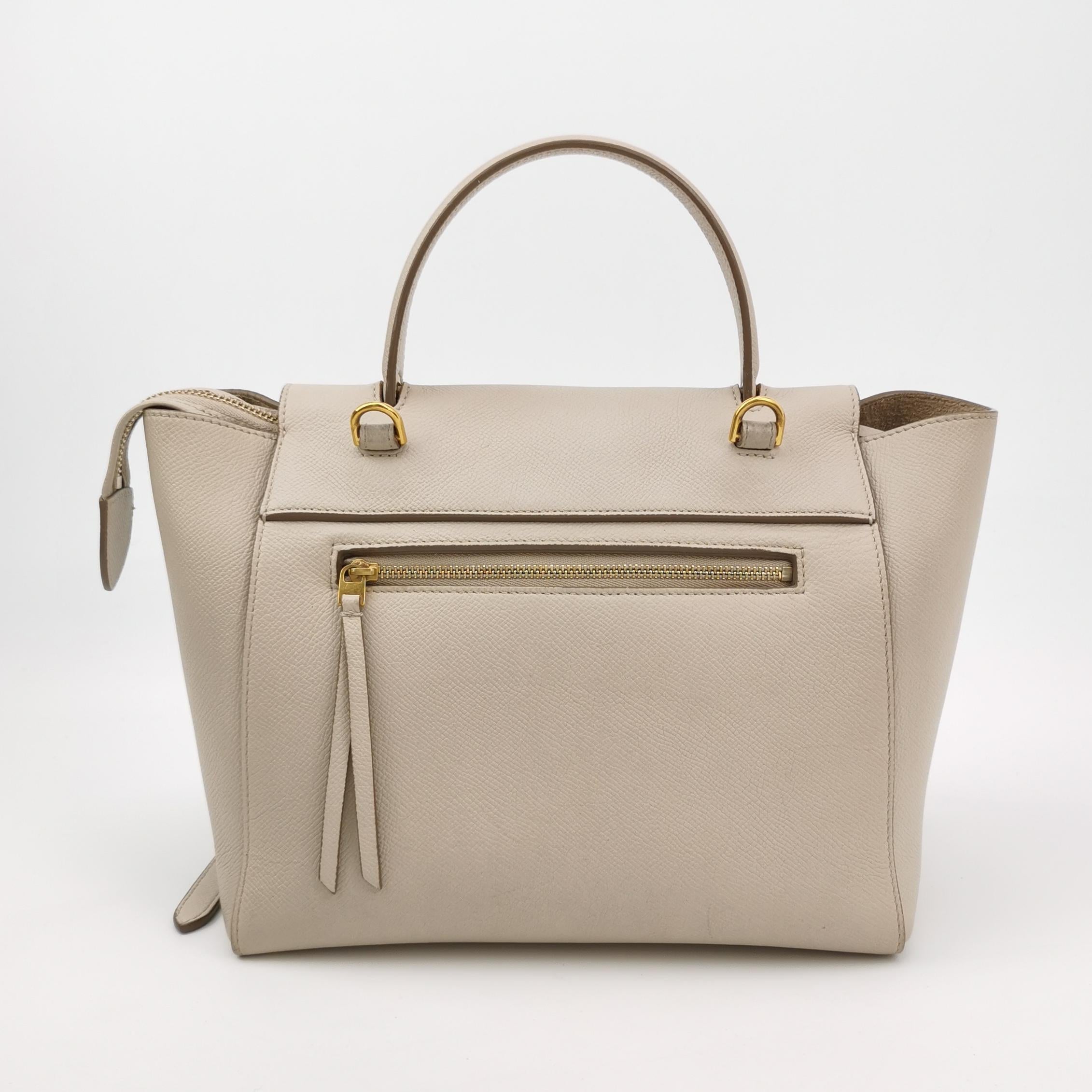 Sac Belt Mini en cuir beige Celine