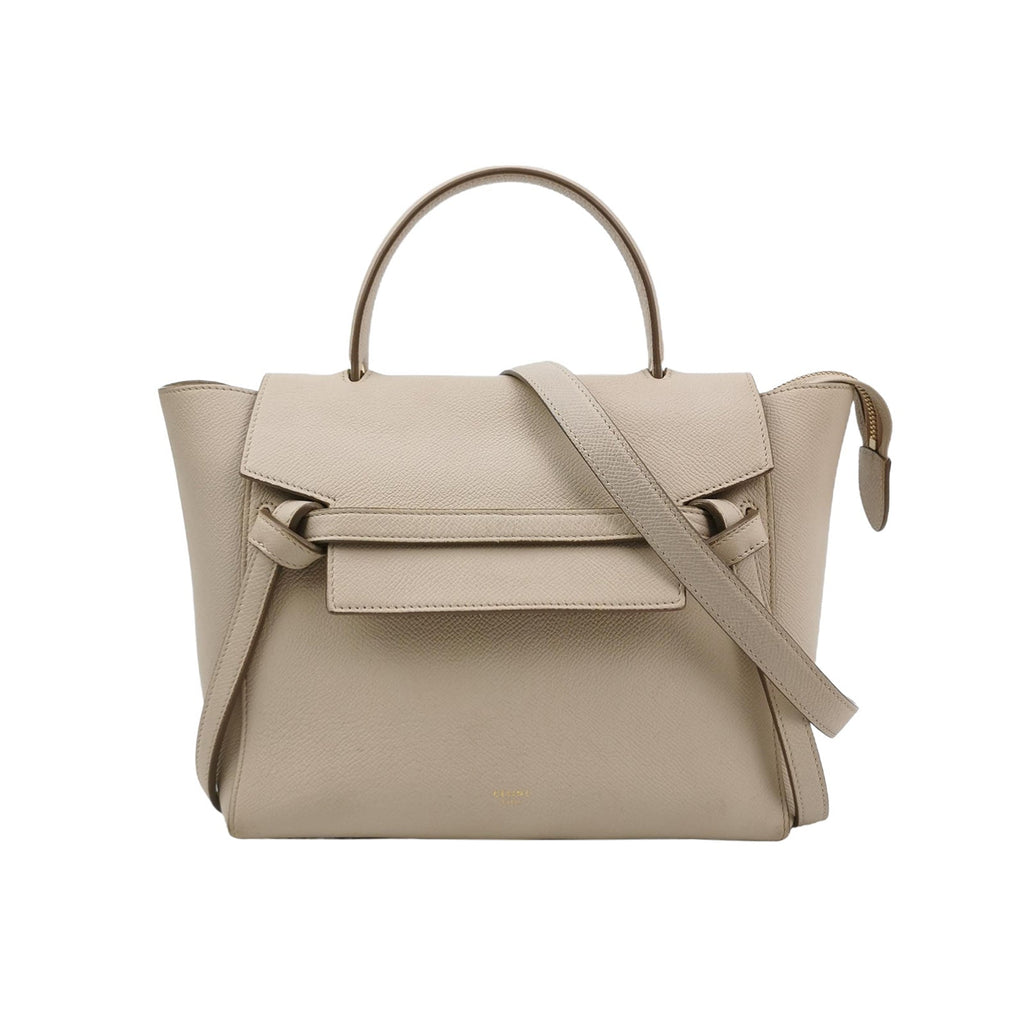 Sac Belt Mini en cuir beige Celine