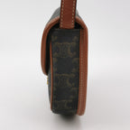 Sac Besace Triomphe en cuir monogram marron Celine
