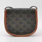 Sac Besace Triomphe en cuir monogram marron Celine