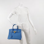 Sac Birkin 30 en cuir bleu Hermès