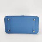 Sac Birkin 30 en cuir bleu Hermès