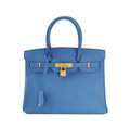 Sac Birkin 30 en cuir bleu Hermès