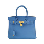 Sac Birkin 30 en cuir bleu Hermès