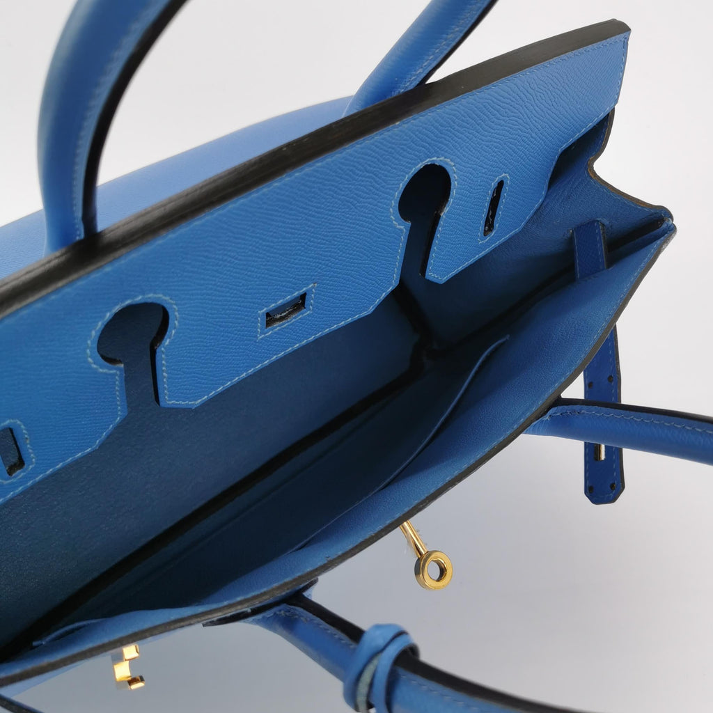 Sac Birkin 30 en cuir bleu Hermès