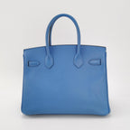 Sac Birkin 30 en cuir bleu Hermès