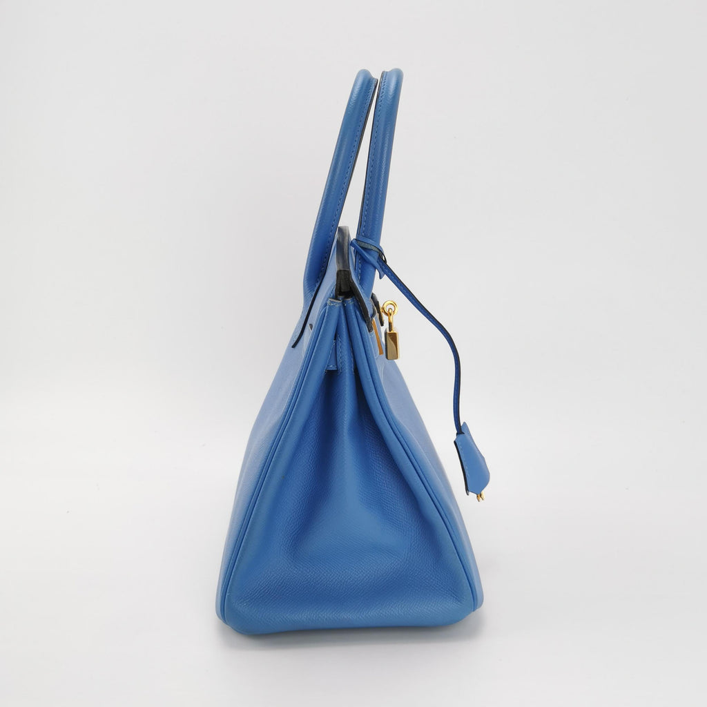 Sac Birkin 30 en cuir bleu Hermès