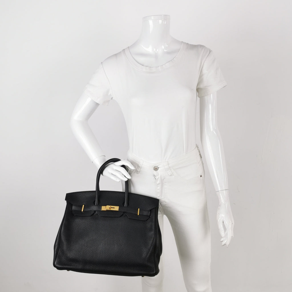 Sac Birkin 35 en cuir noir Hermès