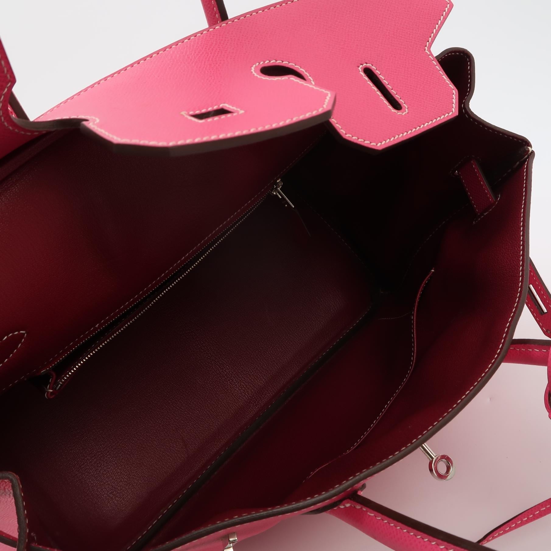 Sac Birkin 35 en cuir rose Hermès