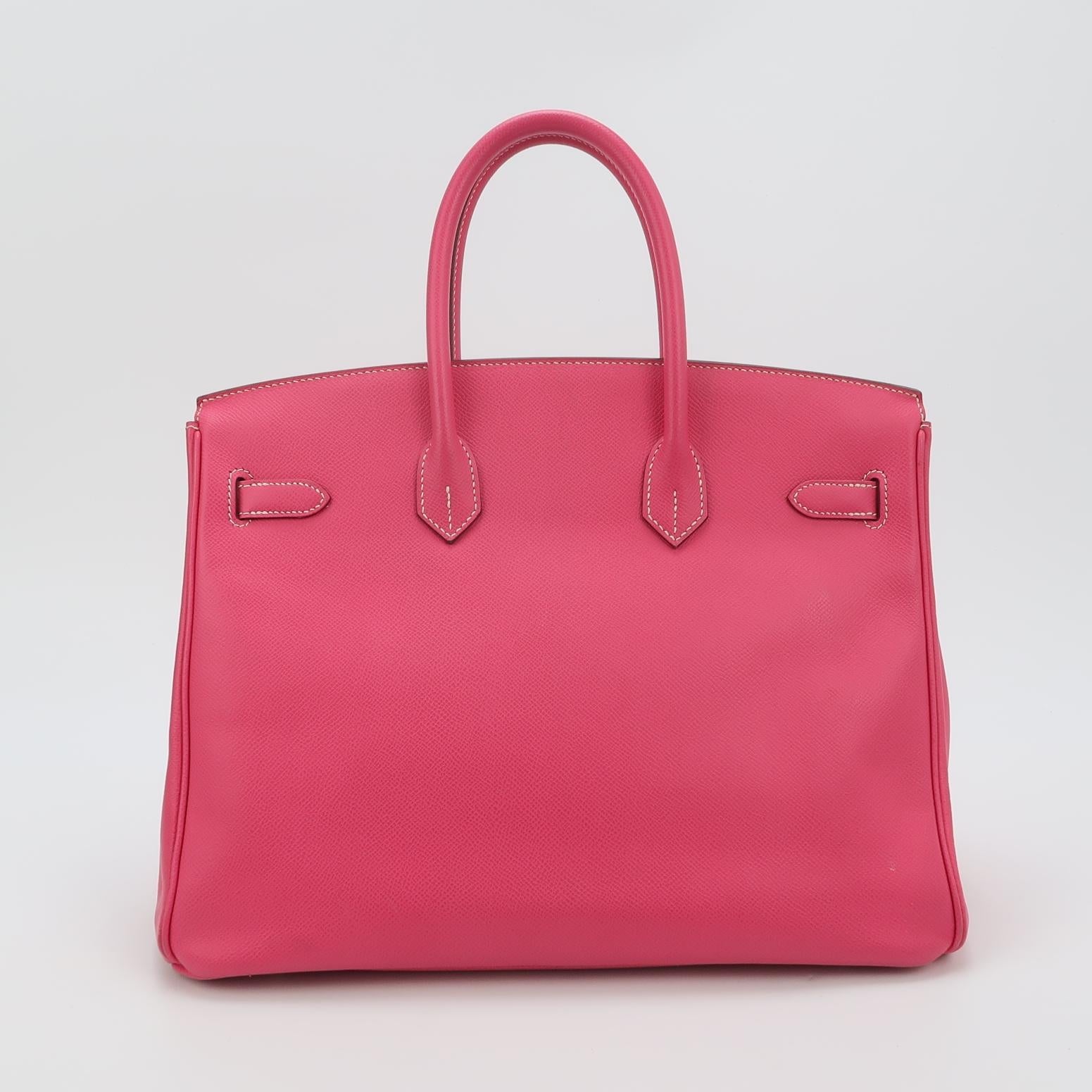 Sac Birkin 35 en cuir rose Hermès