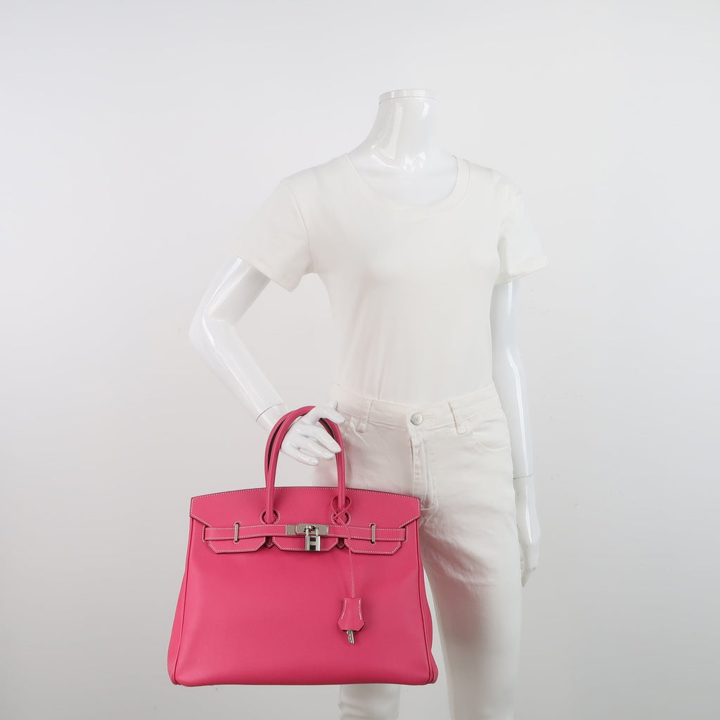 Sac Birkin 35 en cuir rose Hermès