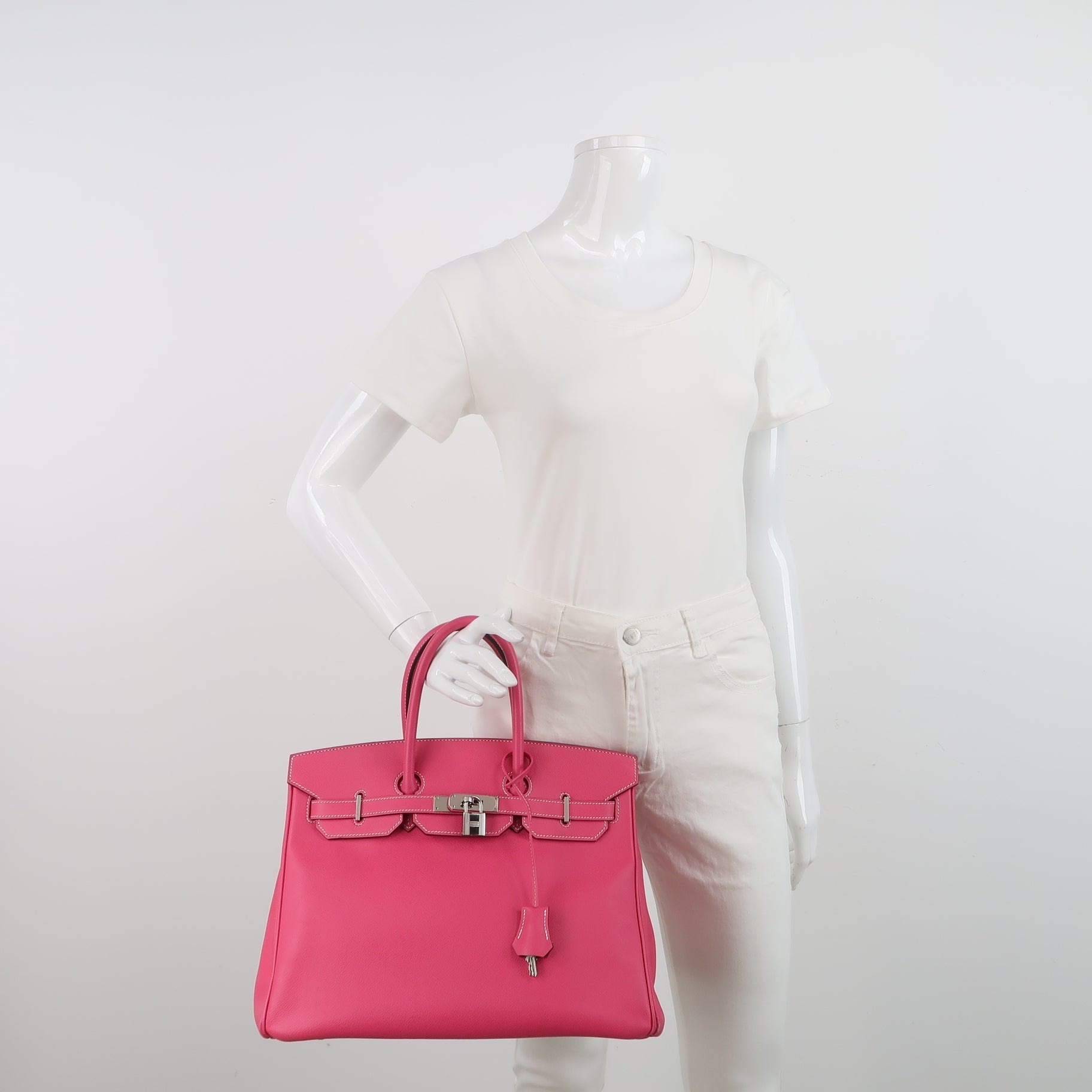 Sac Birkin 35 en cuir rose Hermès