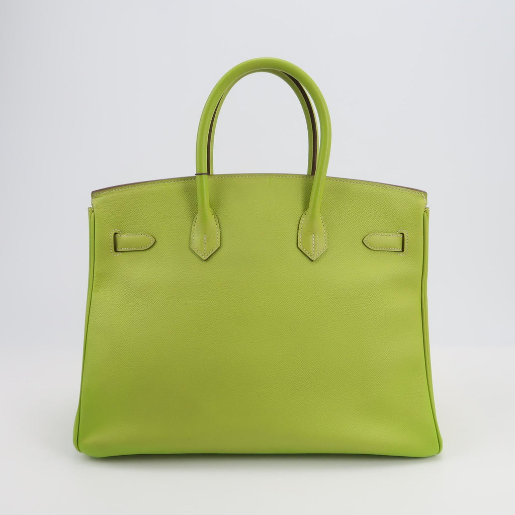 Sac Birkin 35 en cuir vert Secondement