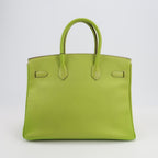 Sac Birkin 35 en cuir vert Secondement