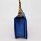 Sac Boy Medium en cuir bleu Chanel
