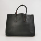 Sac Cabas Galleria Double Grand en cuir noir Prada