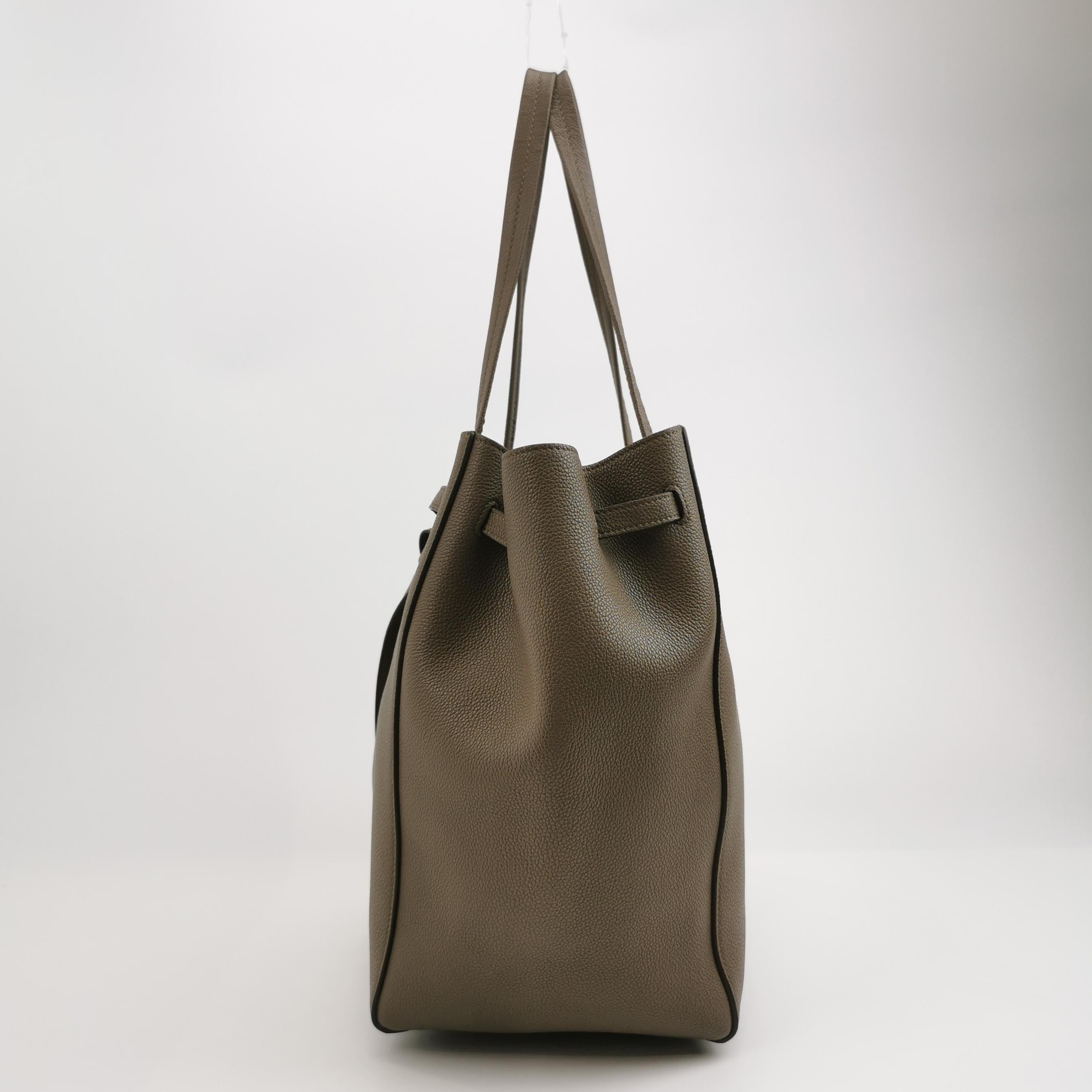 Sac Cabas Phantom en cuir taupe Celine