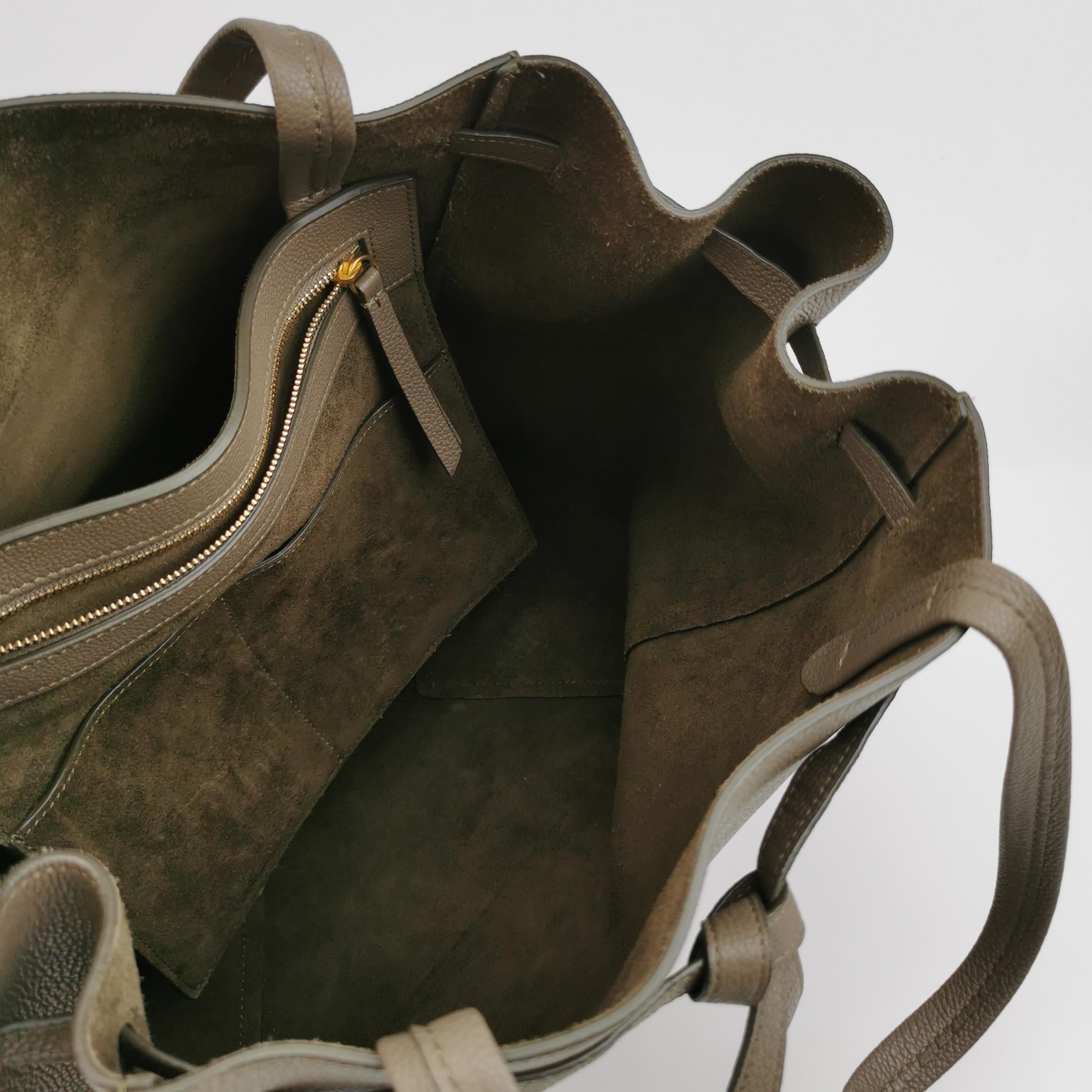 Sac Cabas Phantom en cuir taupe Celine