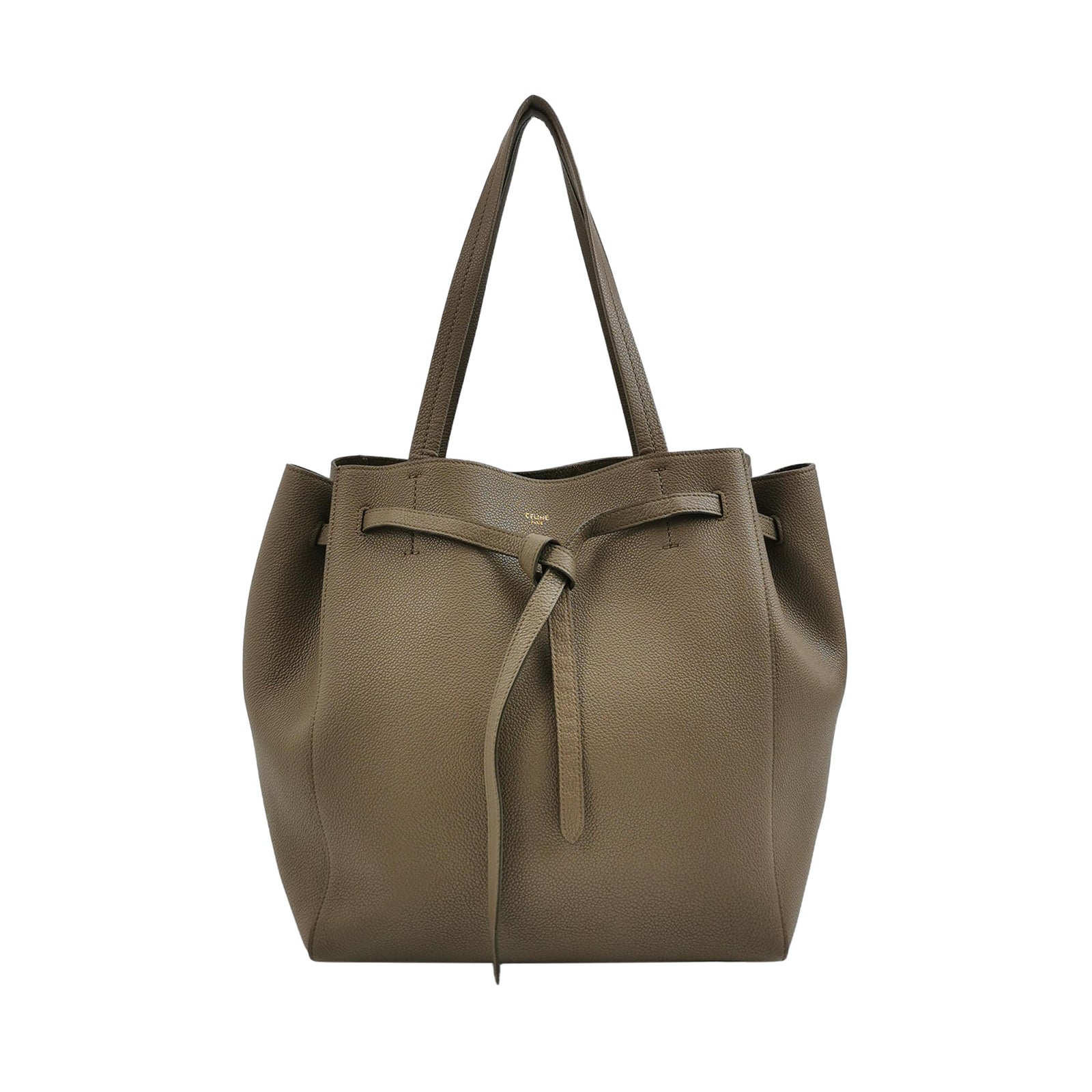 Sac Cabas Phantom en cuir taupe Celine