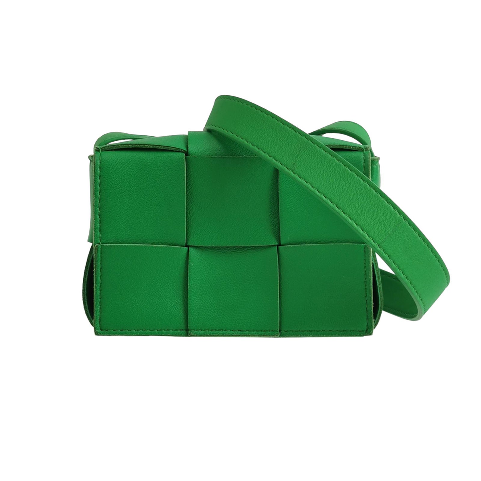 Sac Cassette en cuir vert Bottega Veneta