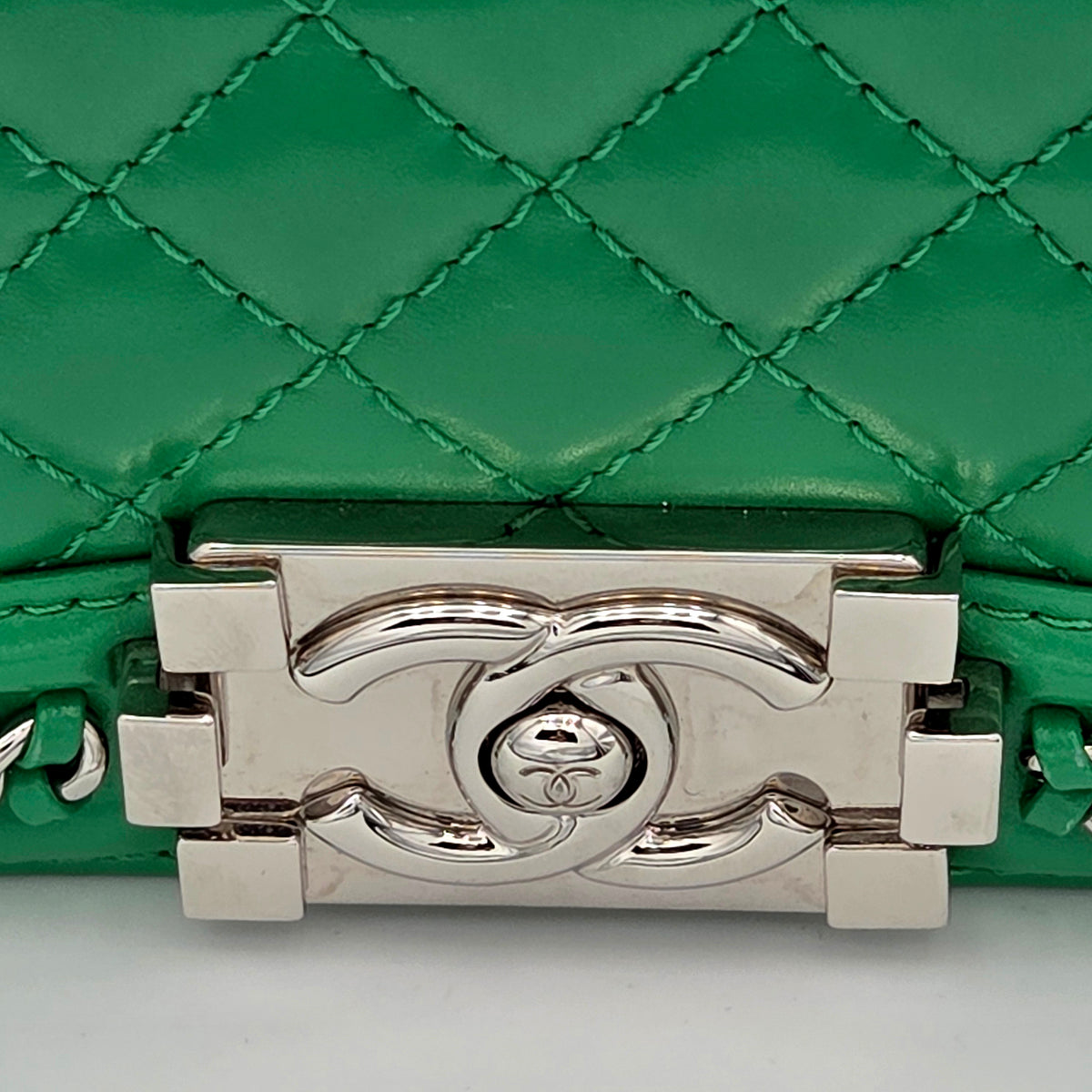 Bolso de mano Boy de piel verde