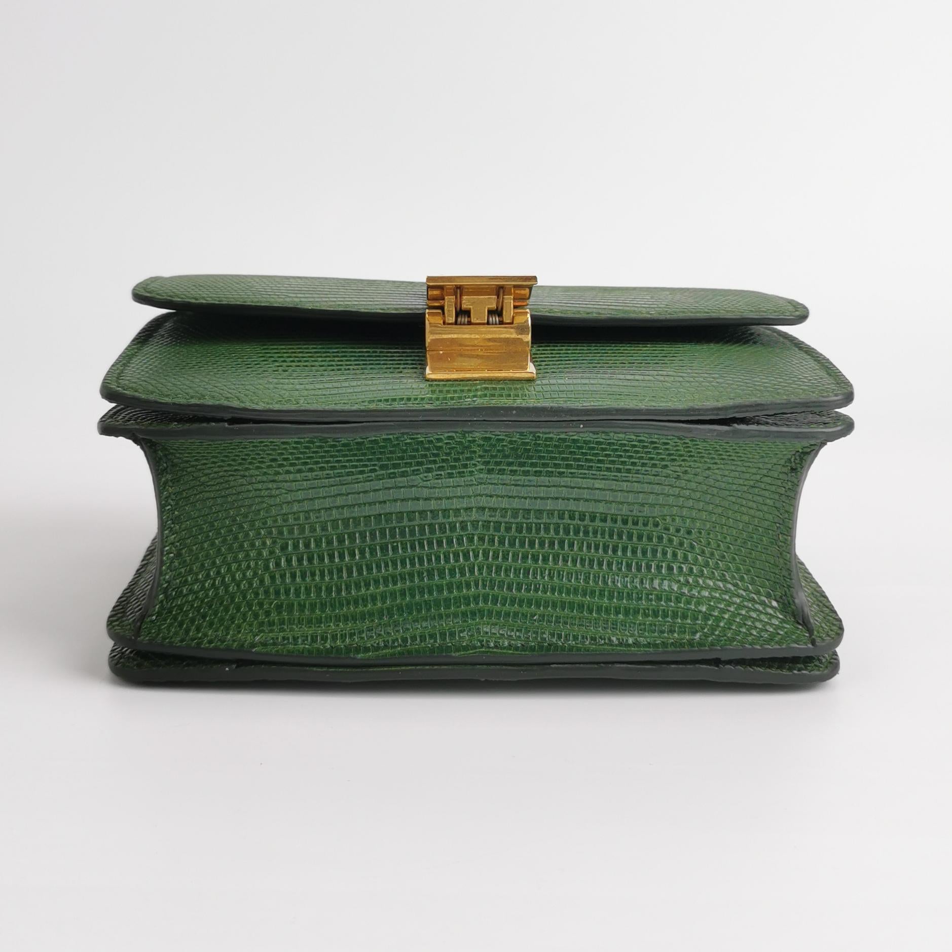 Sac Classic en lézard vert Celine
