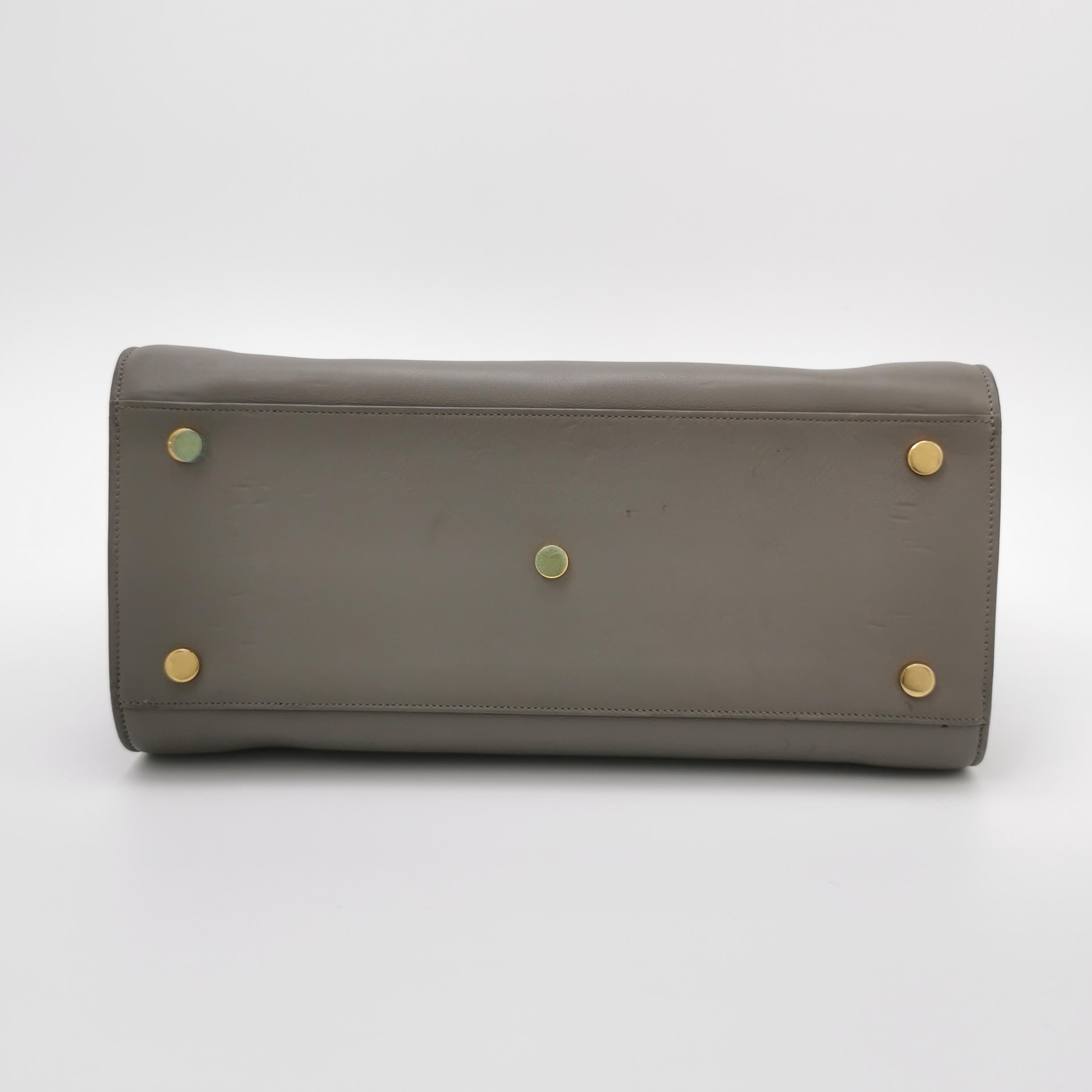 Sac de Jour Small en cuir gris Saint Laurent