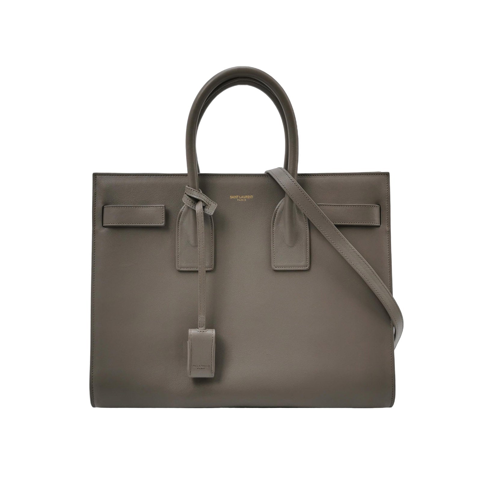 Sac de Jour Small en cuir gris Saint Laurent