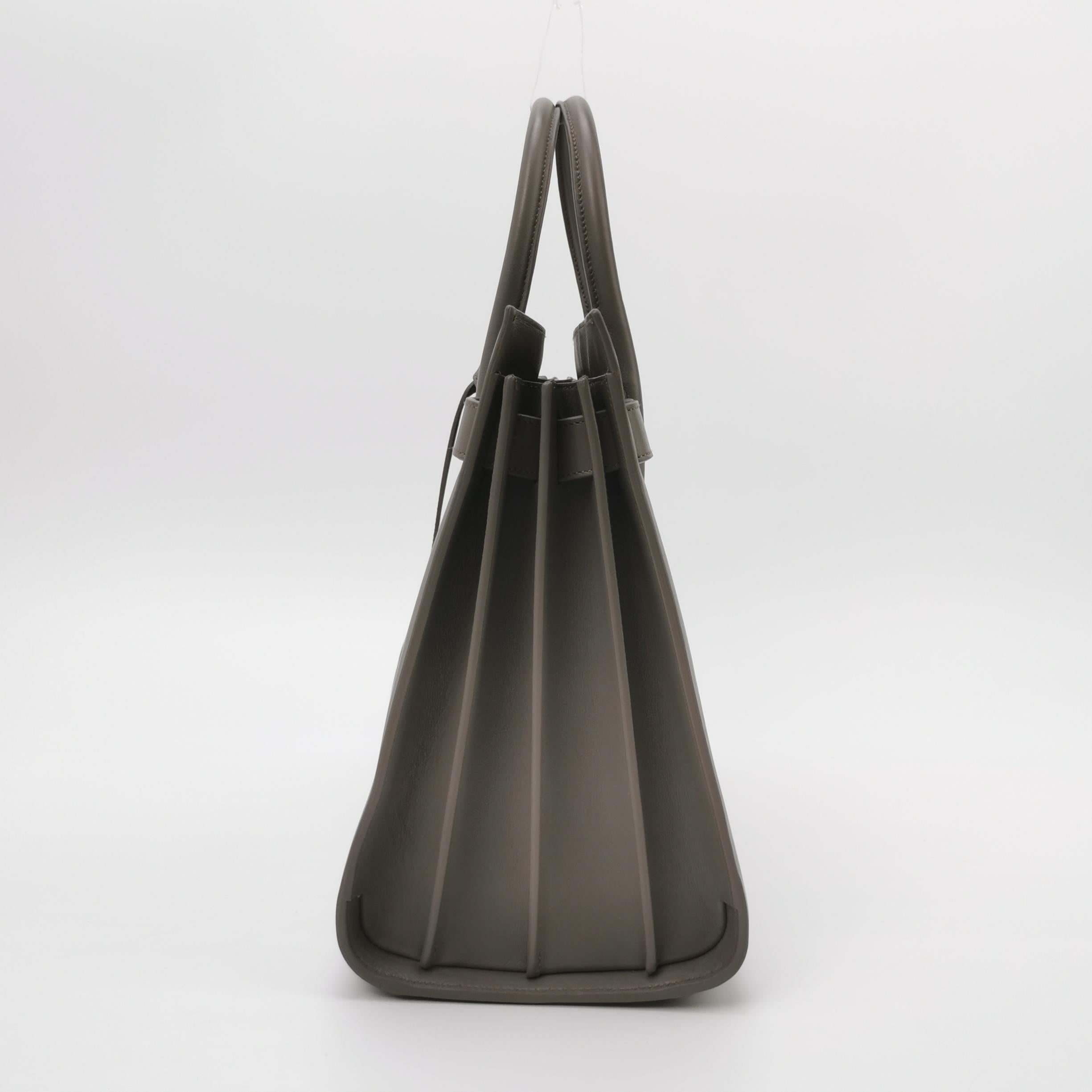Sac de Jour Small en cuir gris Saint Laurent