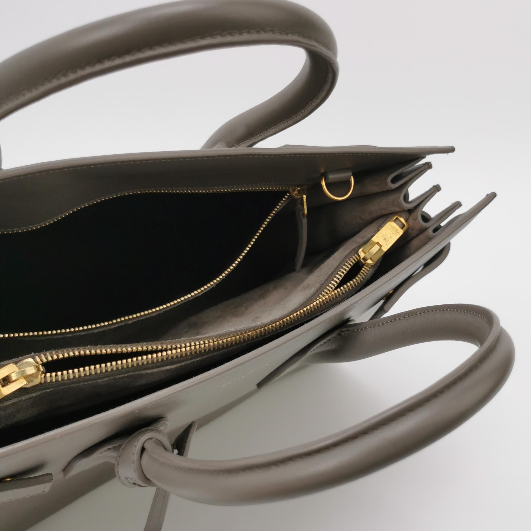 Sac de Jour Small en cuir gris Saint Laurent