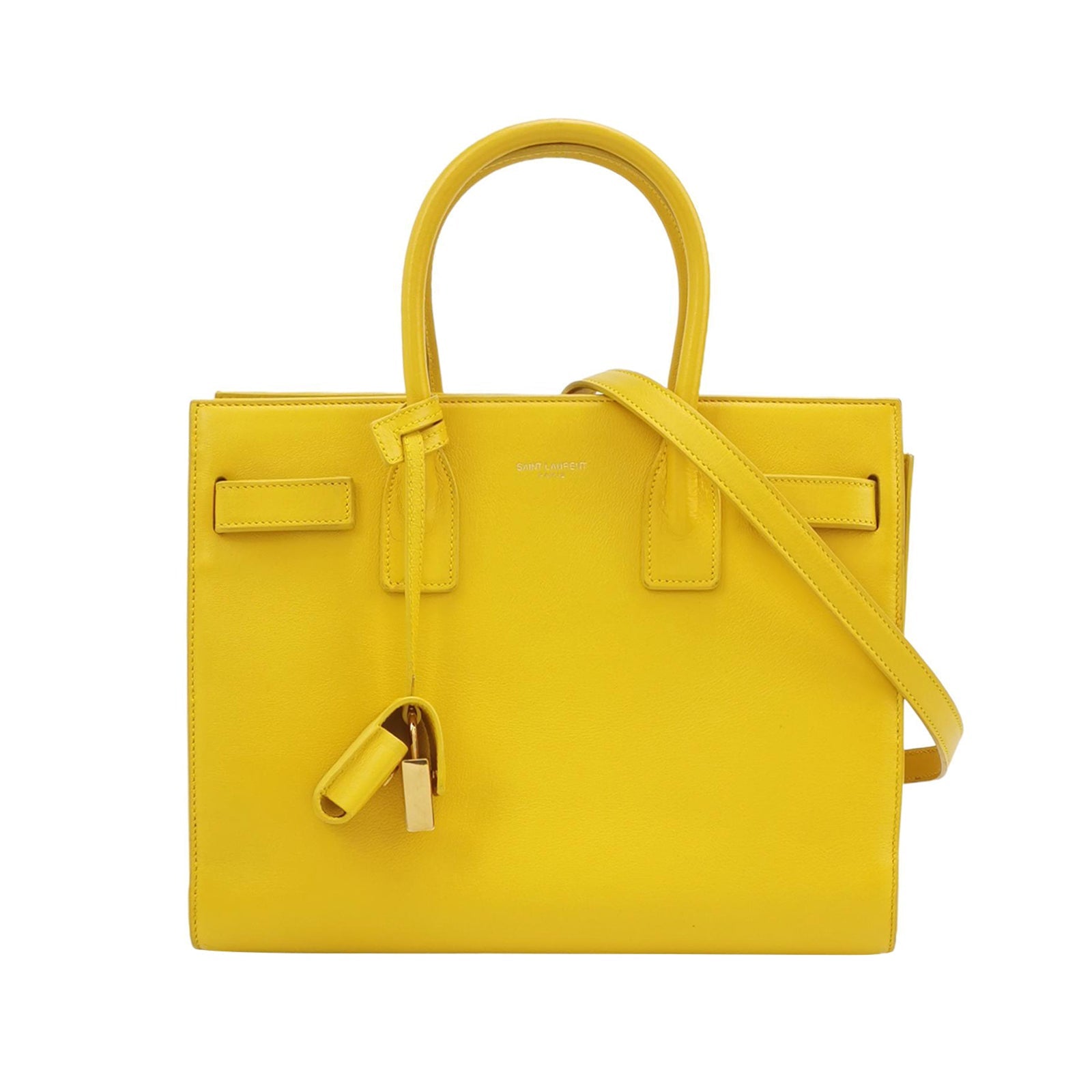 Sac de Jour Small en cuir jaune Saint Laurent
