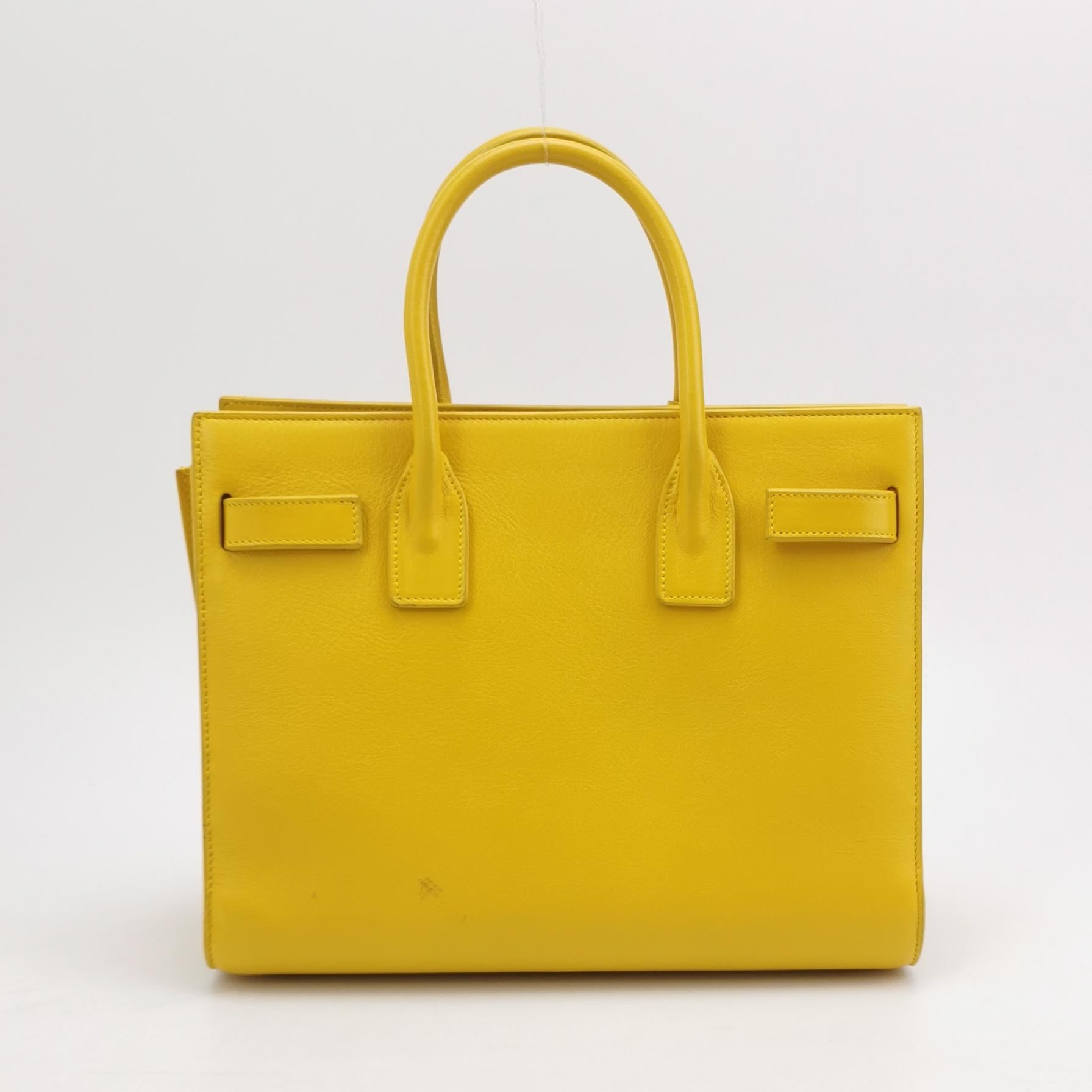 Sac de Jour Small en cuir jaune Saint Laurent