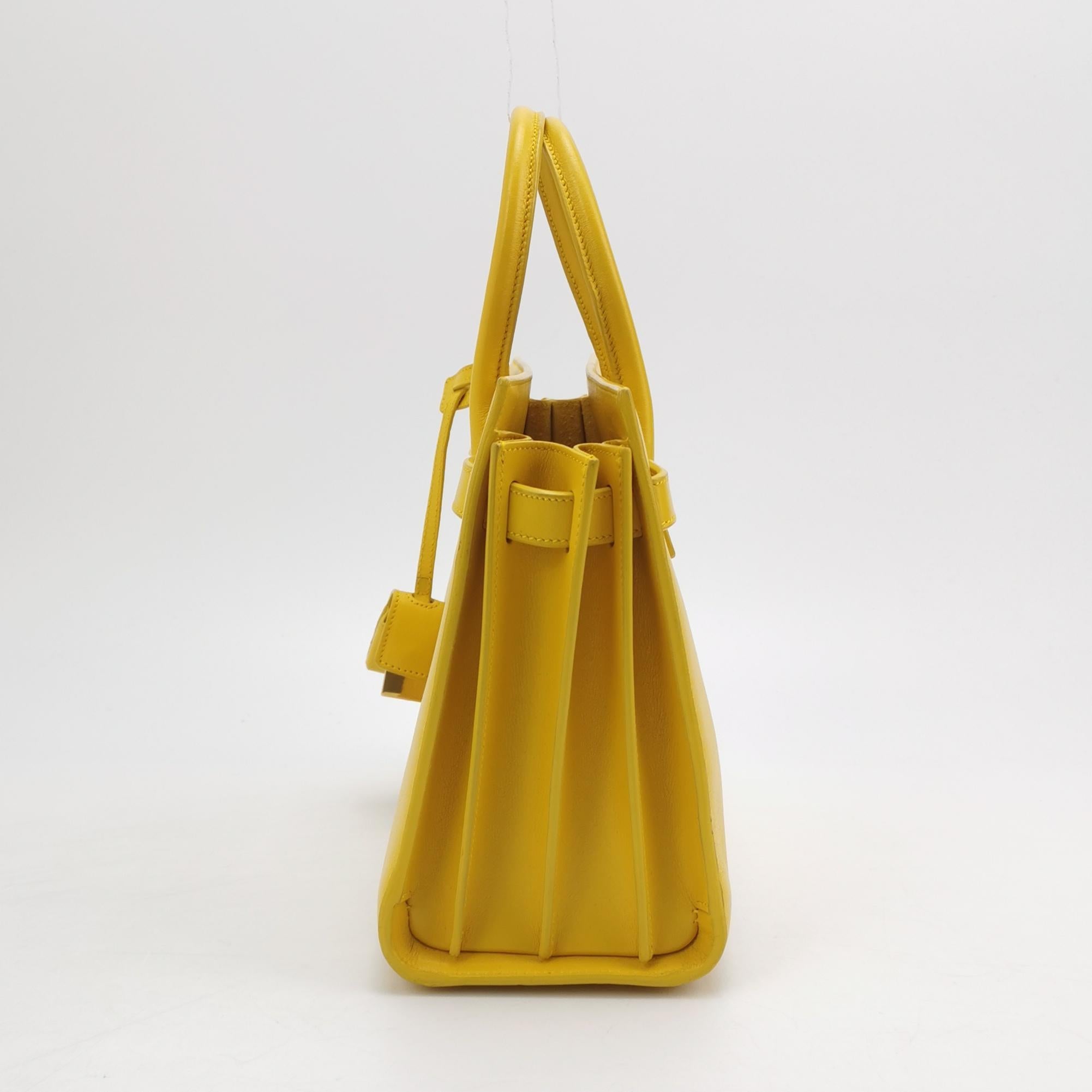Sac de Jour Small en cuir jaune Saint Laurent