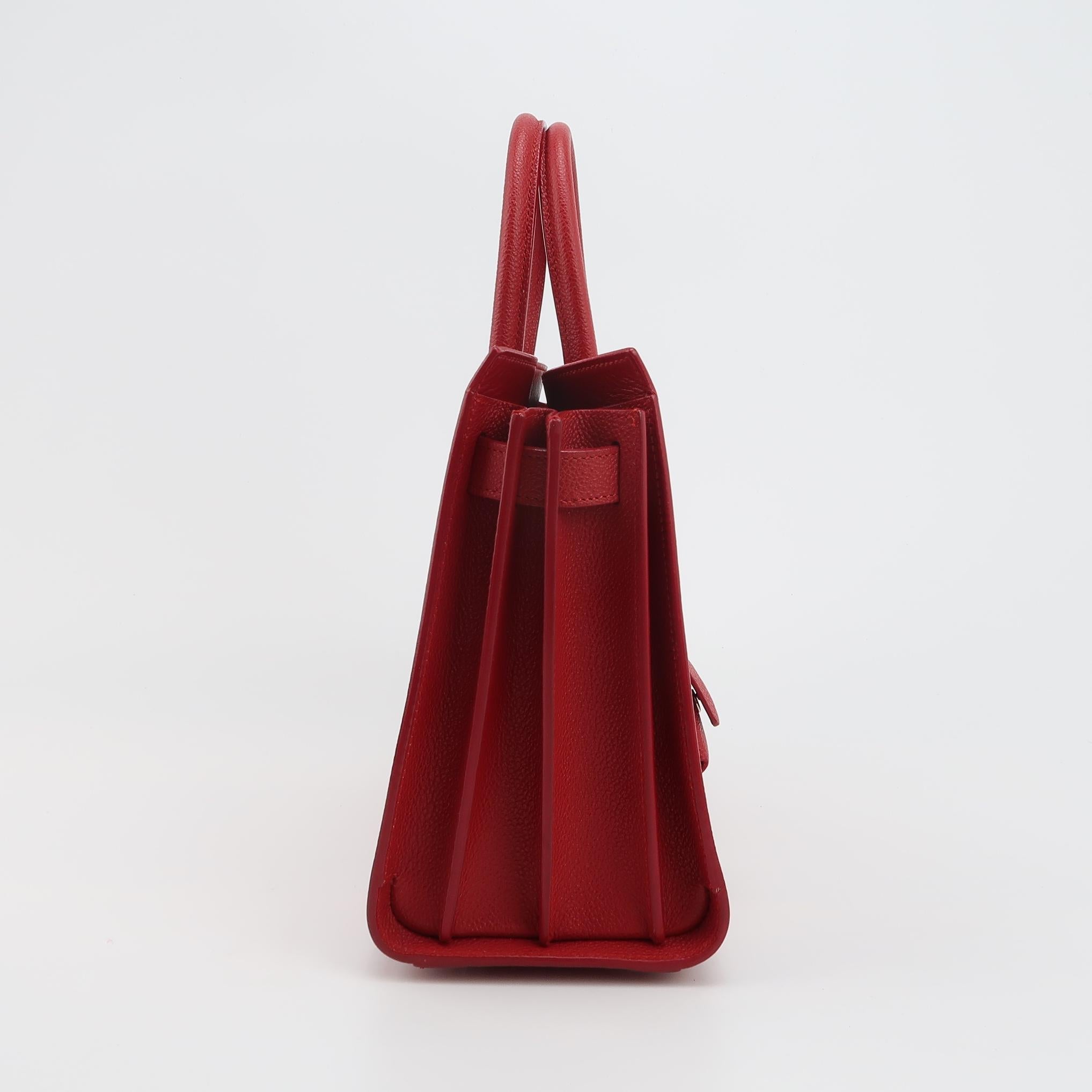 Sac de Jour Small en cuir rouge Saint Laurent