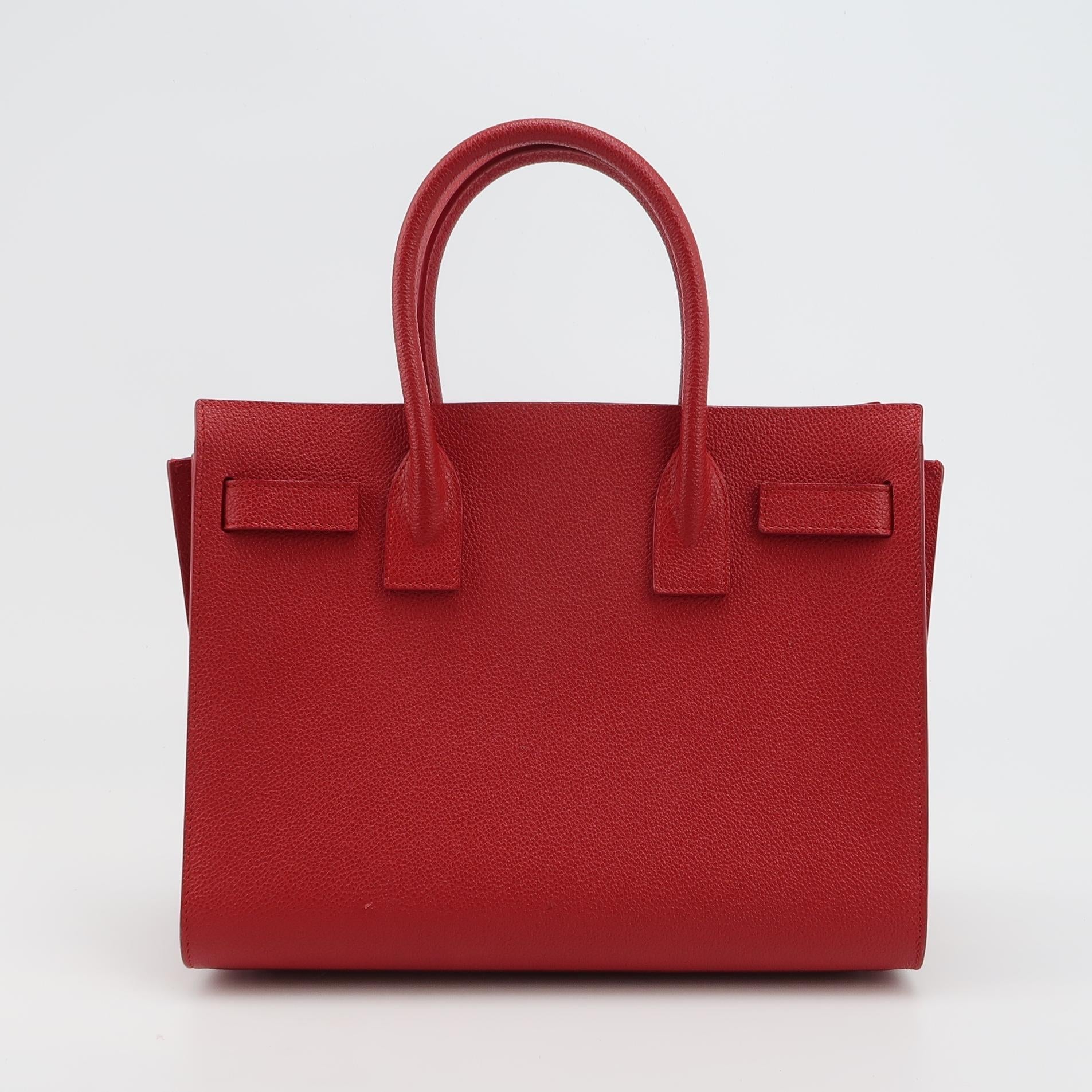 Sac de Jour Small en cuir rouge Saint Laurent