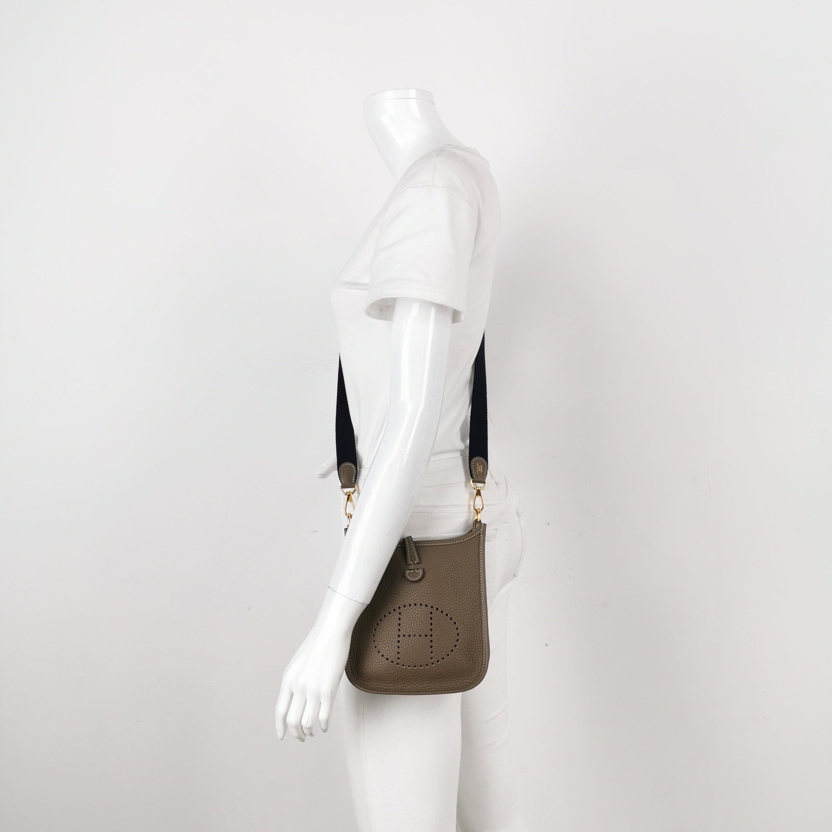 Sac Evelyne mini vintage 16 en cuir étoupe Hermès